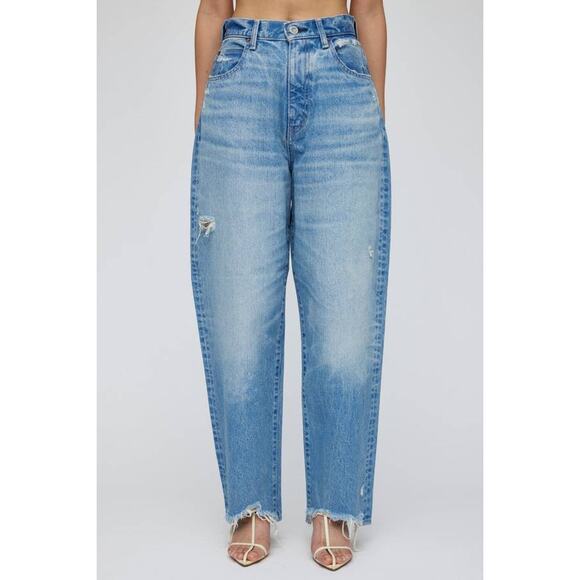 Moussy Vintage Fredonia Wide Tapered Jean in Light Blue 26 - Picture 1 of 5